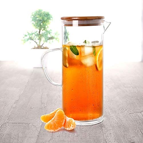 Cello Woody Borosilicate Glass Jug, 1000ml, Clear view 2