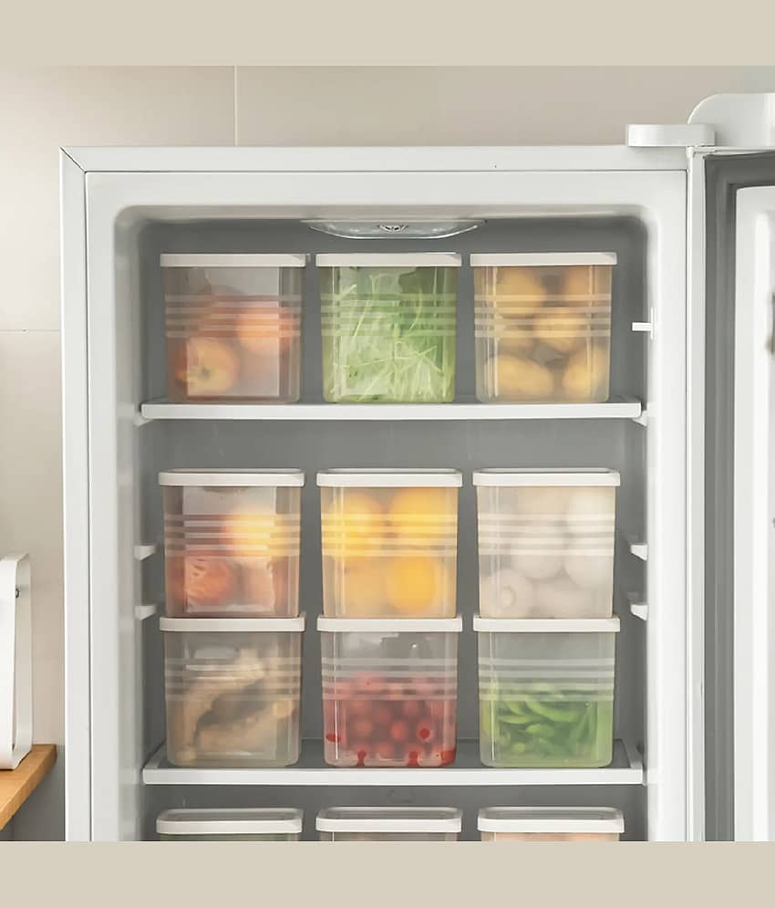 RAVISTRA Fridge Storage Boxes Polyproplene Transparent Multi-Purpose Container ( Set of 6 ) view 2