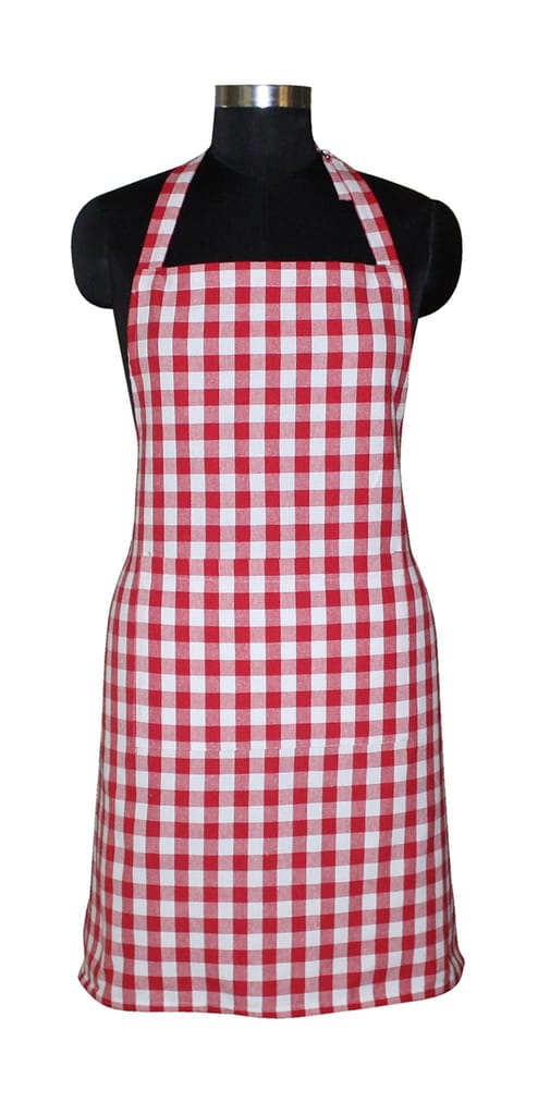 AIRWILL, 100% Cotton Yarn-dyed Designer Weaved Aprons, Sized 65cm in Width & 80cm in Length with 1 Center Pocket, Adjustable Buckle on Top and 2 Long Ties On Both 2 Sides. Pack of 3 Pieces view 2