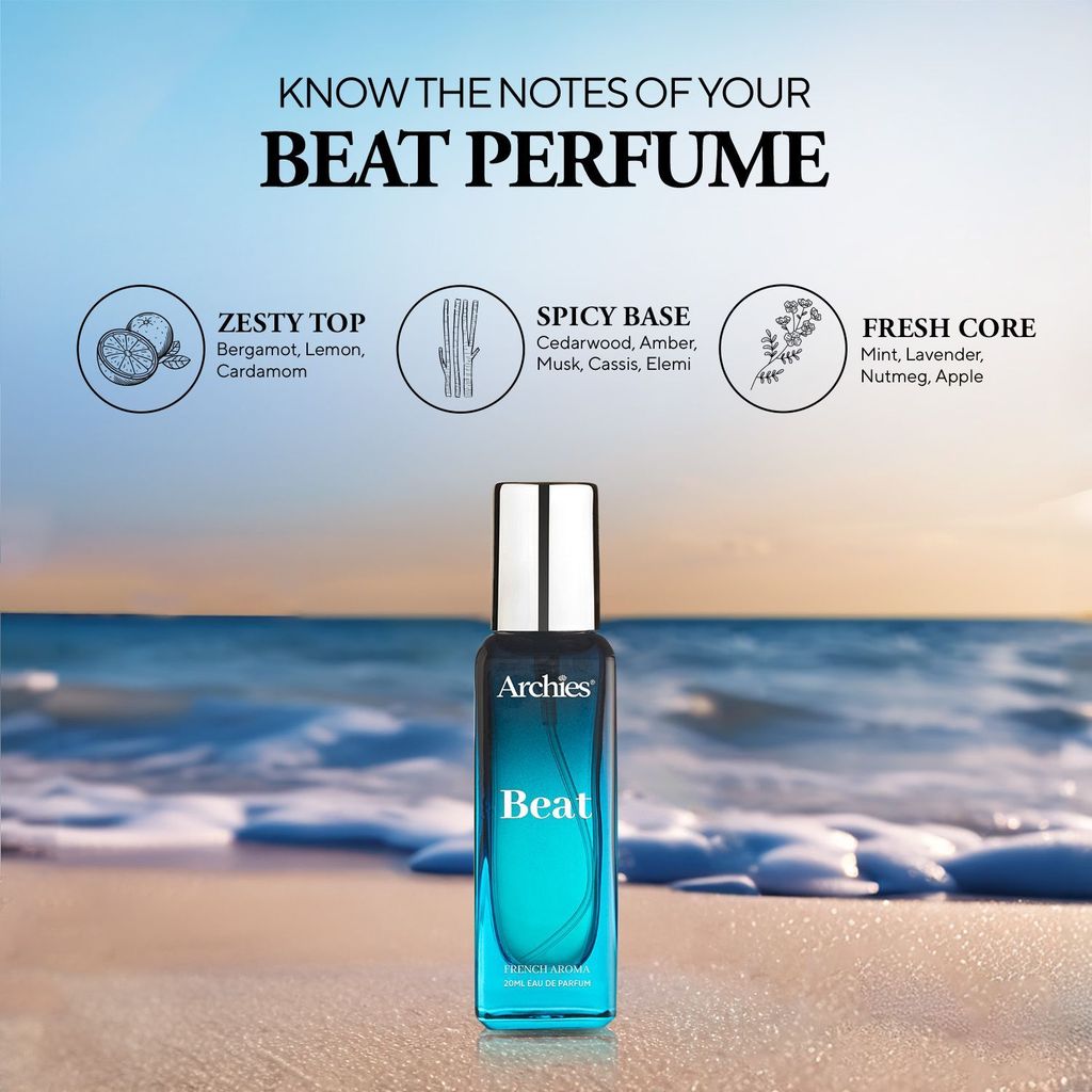 ARCHIES BEAT Eau De Luxury Long Lasting Parfume for Men | 20 ML | French Aroma | Daywear, Fresh, Sporty, and Comfortable Fragrance | Premium EDP Fragrance Scent (20% High Concentration Perfume) view 2