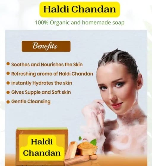 Haldi Chandan Skin Lightening and Brightening Soap view 2
