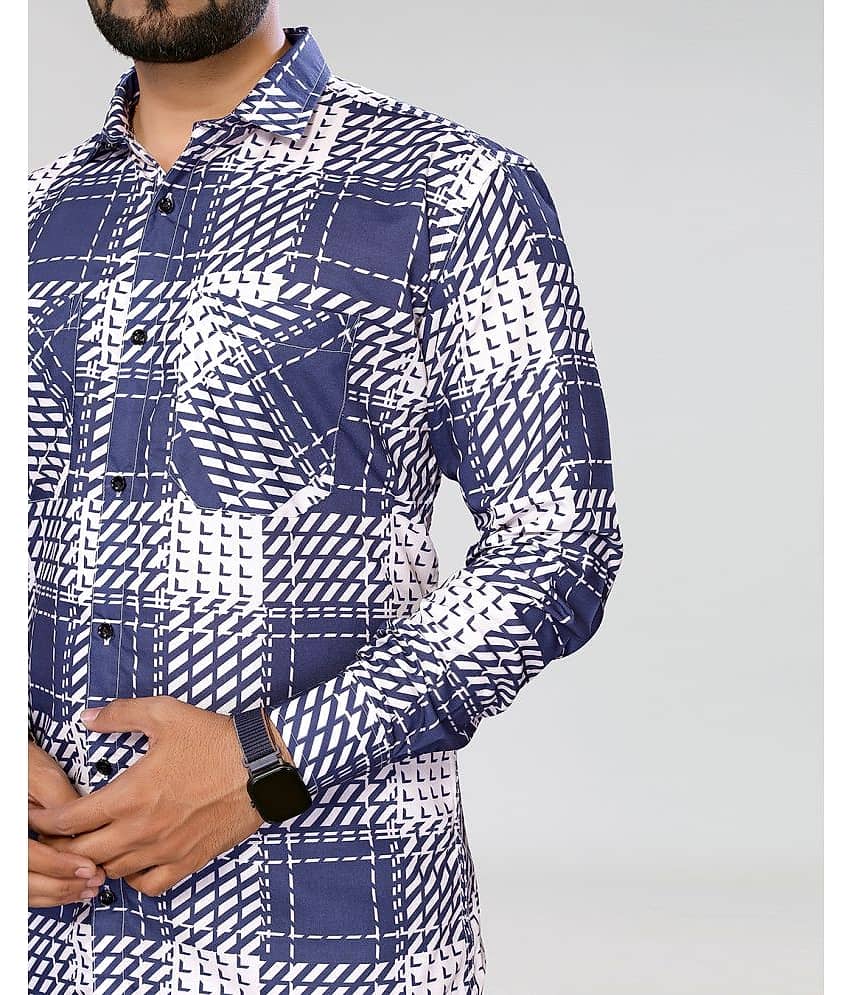 HARPITA 100% Cotton Regular Fit Checks Full Sleeves Men's Casual Shirt - Blue ( Pack of 1 ) view 2