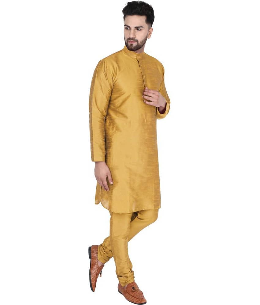 SKAVIJ Black Silk Blend Kurta Pyjama Set Pack of 2 view 2