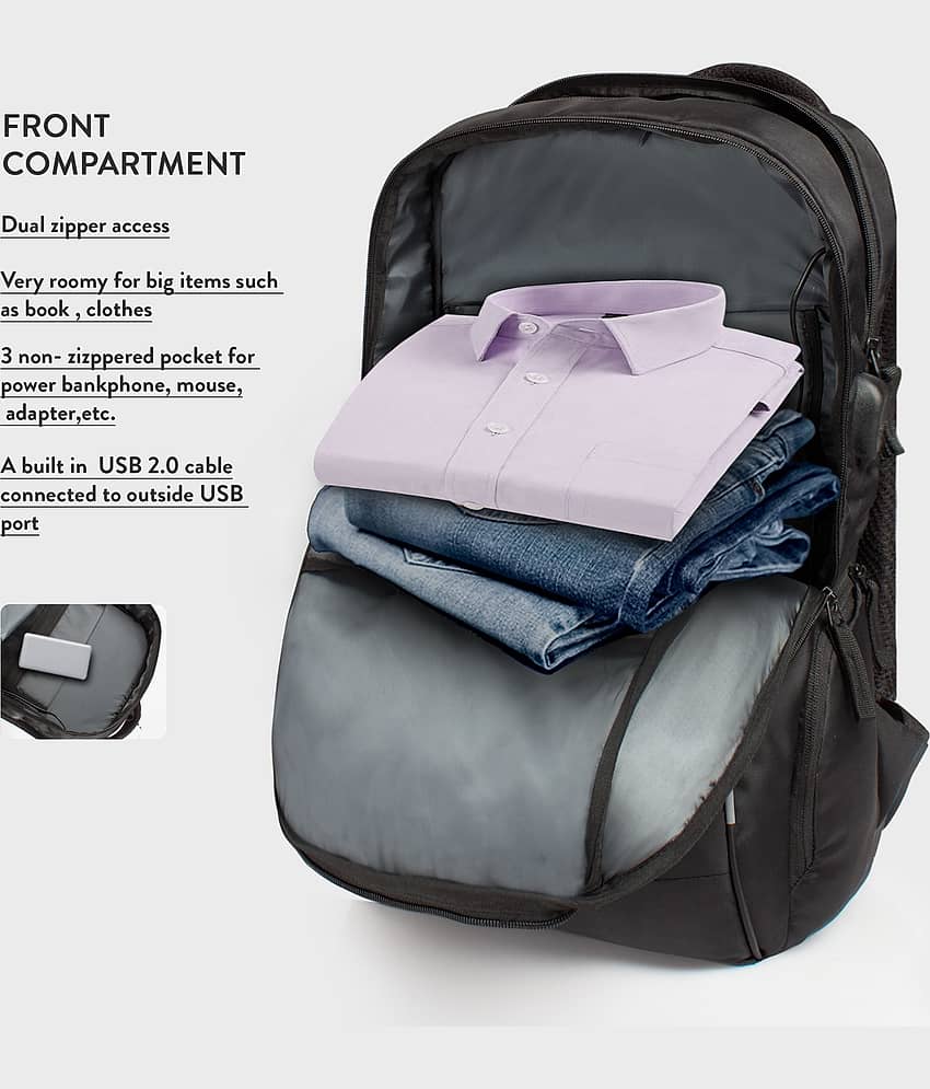PAZZO 35 Ltrs Black Backpack view 2
