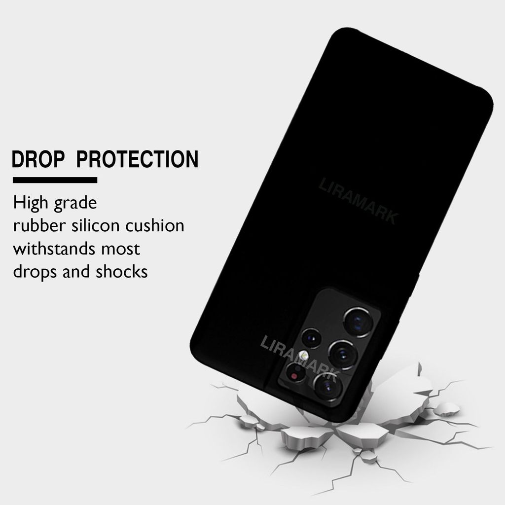 LIRAMARK Liquid Silicone Soft Back Cover Case for Samsung Galaxy S21 Ultra view 2