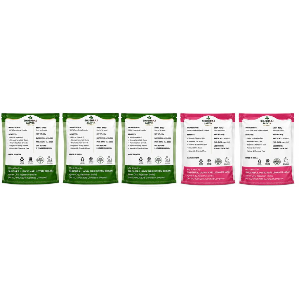 SHUSHRAJ JAIVIK Amla Rose Powder Combo Pack - 400G view 2