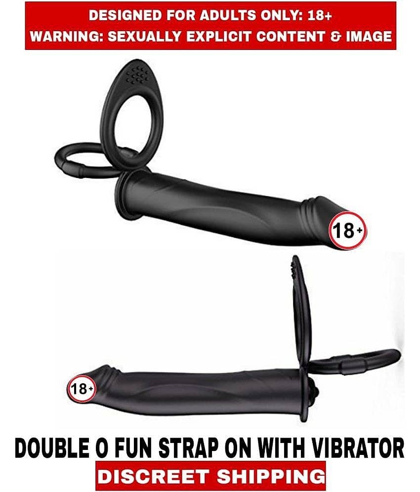 MALE ADULT SEX TOY DOUBLE O FUN SILICON STRAP ON With VIBRATOR For Men view 2