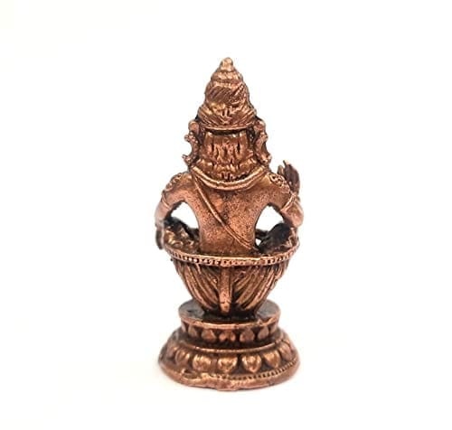 Searchers Paradise - Copper Idols Sabrimala Ayyapa,2.1 inches, Copper Handmade 55 Grams, Patina Antique Finish, Pack of 1 Piece view 2