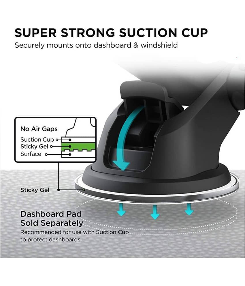 Bentag Dashboard & Windshield Double Clamp Car Mobile Holder - Black view 2