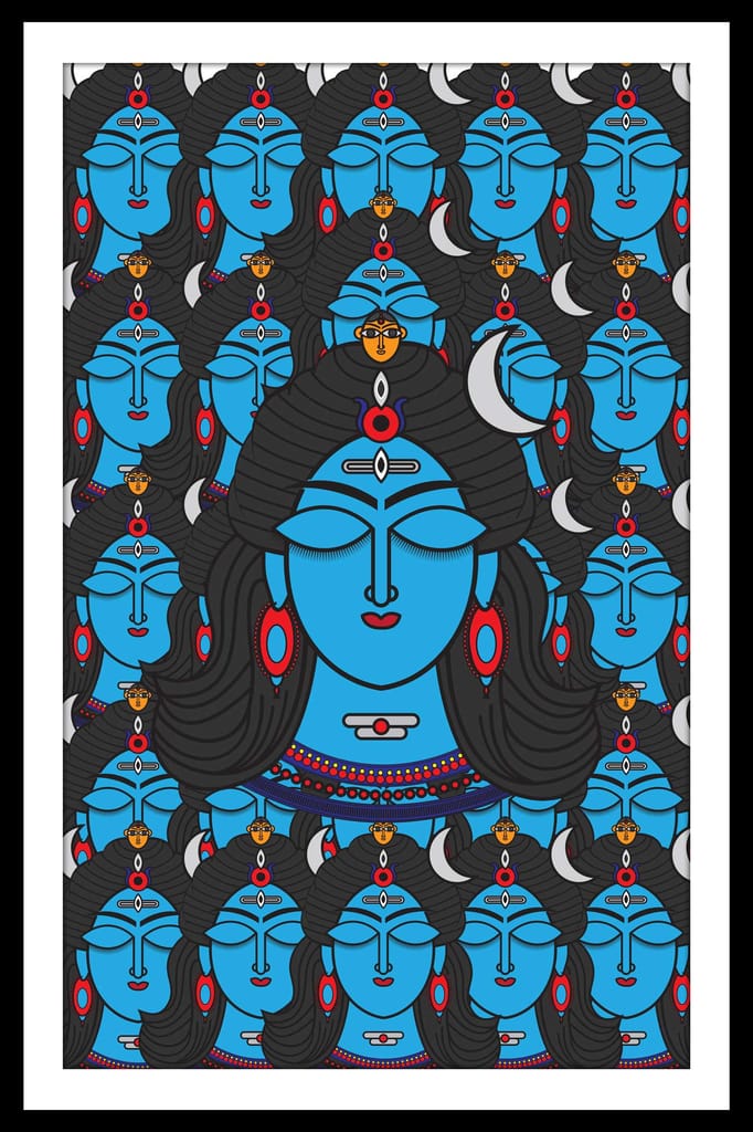 COSMIC SILENCE OF SHIVA WALLART 16in X 24in WITH BLACK FRAME view 2