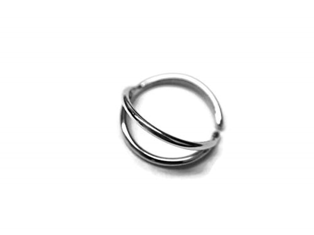 Pure Silver Double Layer Silver Nose Ring Septum, 925 Silver Nose Ring Pin view 2
