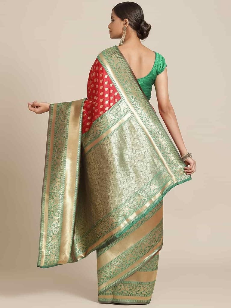 Women's Banarasi Art Silk Saree With Unstiched Blouse Piece view 2