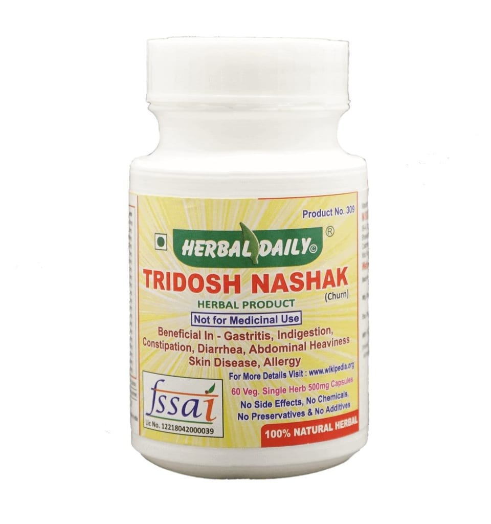 Tridosh Nashak Veg. Capsules ( Churan ) Supports Gastritis, Indigestion, Constipation, Diarrhea view 2