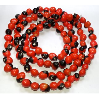 Natural Lal Gunja Mala for Pooja Healing Japa 108 Chirmi beads. view 2