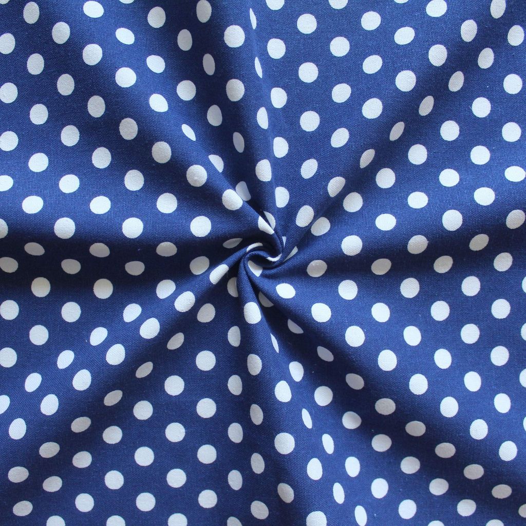 AIRWILL 100% Cotton Polka Pattern 2 Seater Square Table Cover Sized, 36x36 inches (Blue, Pack of 1) view 2