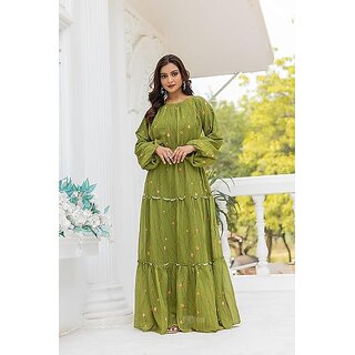 SARINKU Georgette Gown Dress for Women Stylish Western Gown Long One Piece for Girls & Women view 2