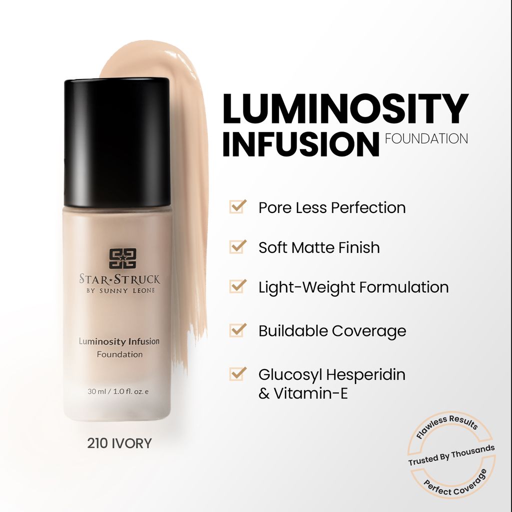 StarStruck by Sunny Leone Luminosity Infusion Foundation for Fair Skin - Ivory, 30ml view 2