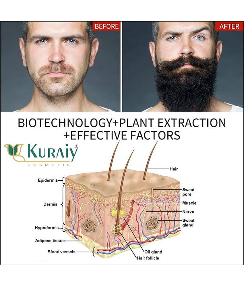 KURAIY Beard Growth Oil for Men For Better Beard Growth With Thicker Beard (50 ml) view 2