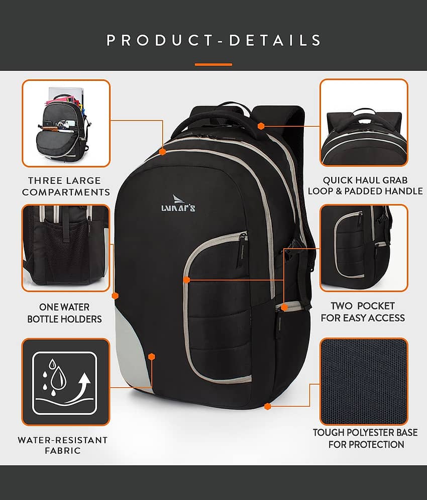 Lunar's 45 Ltrs Black Backpack view 2
