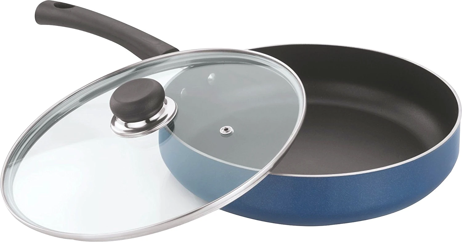 Vinod Zest Non Stick Deep Fry Pan with Glass Lid (Size - 24cm) by Mahavir Home Store