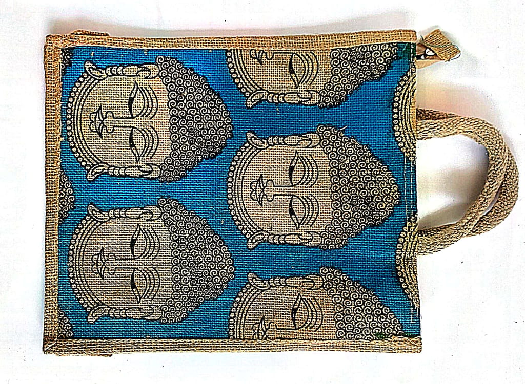 Handmade Buddha Jute Bag view 2
