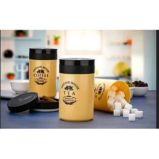 (Set of 3) Glory matt Design Tea, Sugar Coffee Container Storage Jar for Kitchen Can be used for multipurpose 800 ML each (Brown) view 2