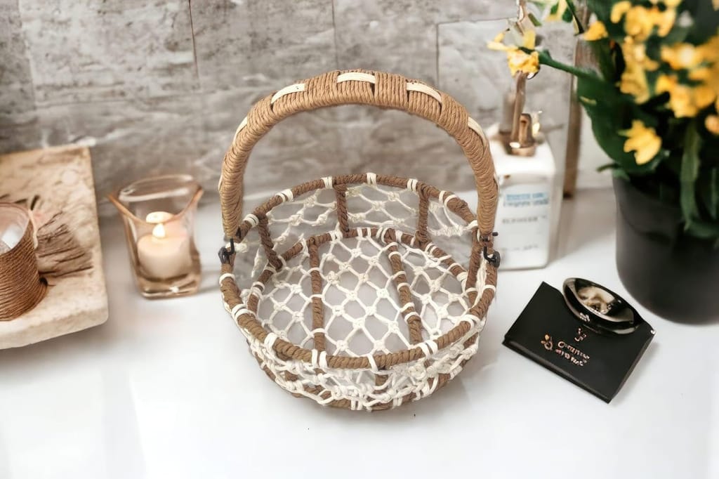 Metal Jute Basket Gift Hamper Baskets for Packing Gifts Storing Fruits And Vegetables view 2
