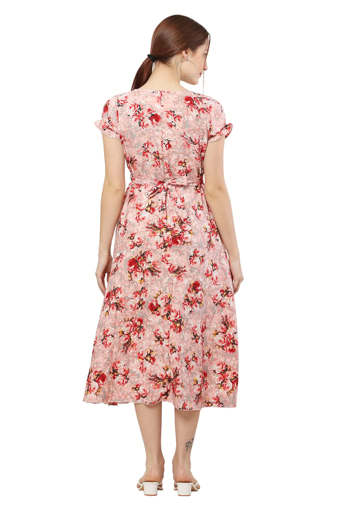 WOMEN_PINK FLOWER_FROCK view 2