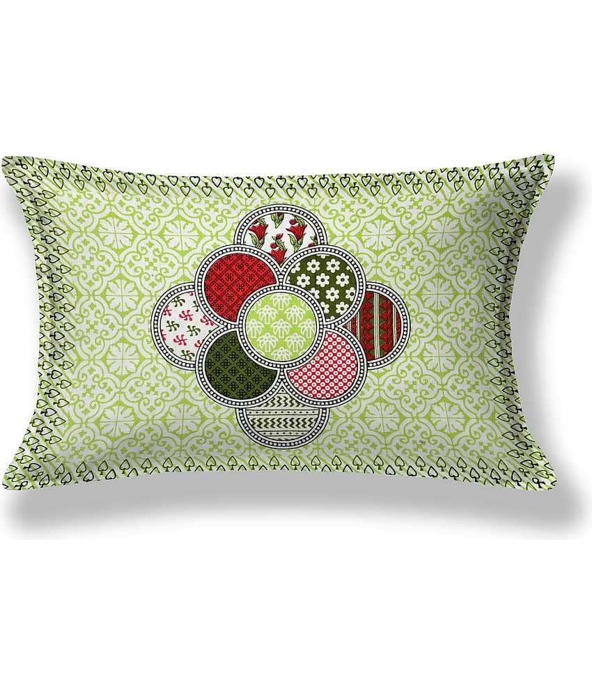 COZYKO Cotton 1 Single Bedsheet with 1 Pillow Cover ( Green ) view 2