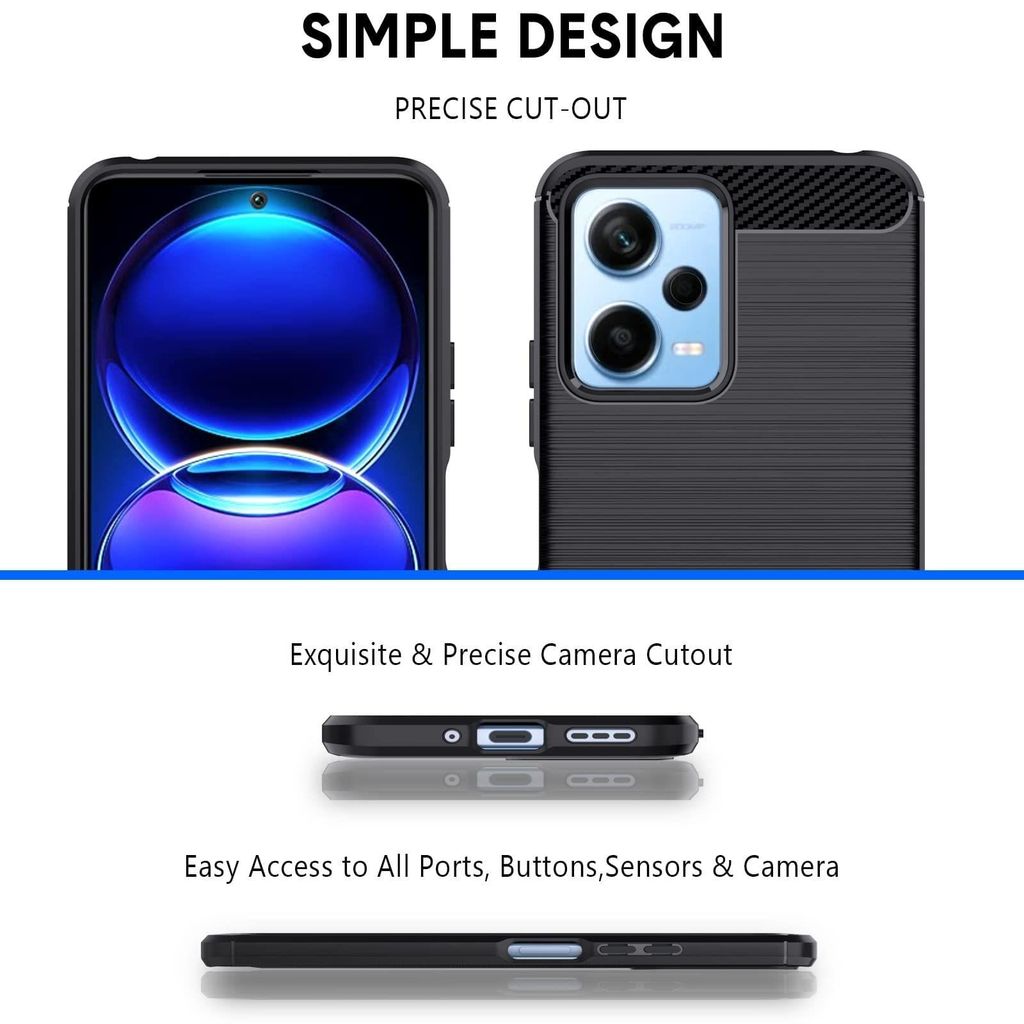 Natbok Compatible with Redmi Note 12 Pro Plus Case, Flexible TPU Brushed Texture Shockproof Military Protection Bumper Phone Case,Slim Case Cover Compatible with Redmi Note 12 Pro Plus,Black view 2