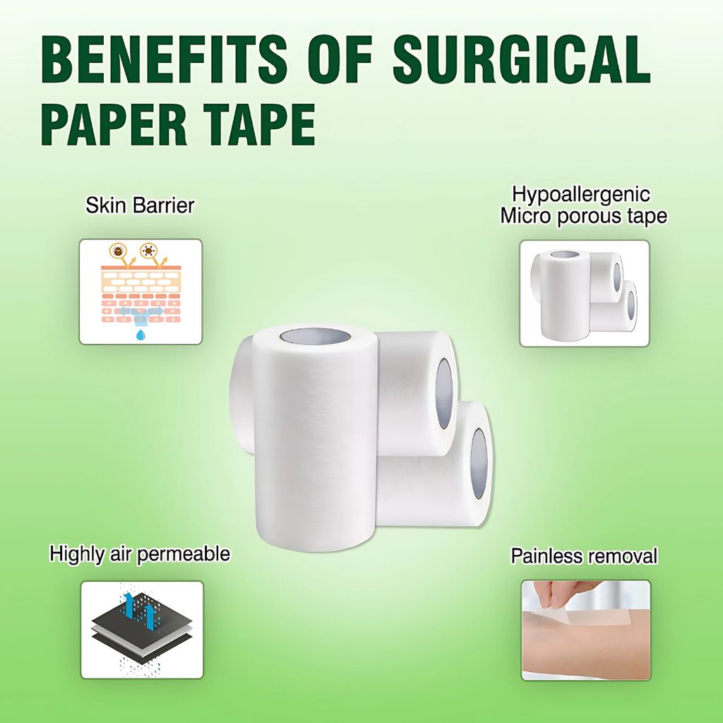 Complete Care Microporous Surgical Paper Tape 2 Inch x 9 Meter, Breathable & Skin-Friendly, Medical-Grade Adhesive, 6 Rolls In Each Pack view 2