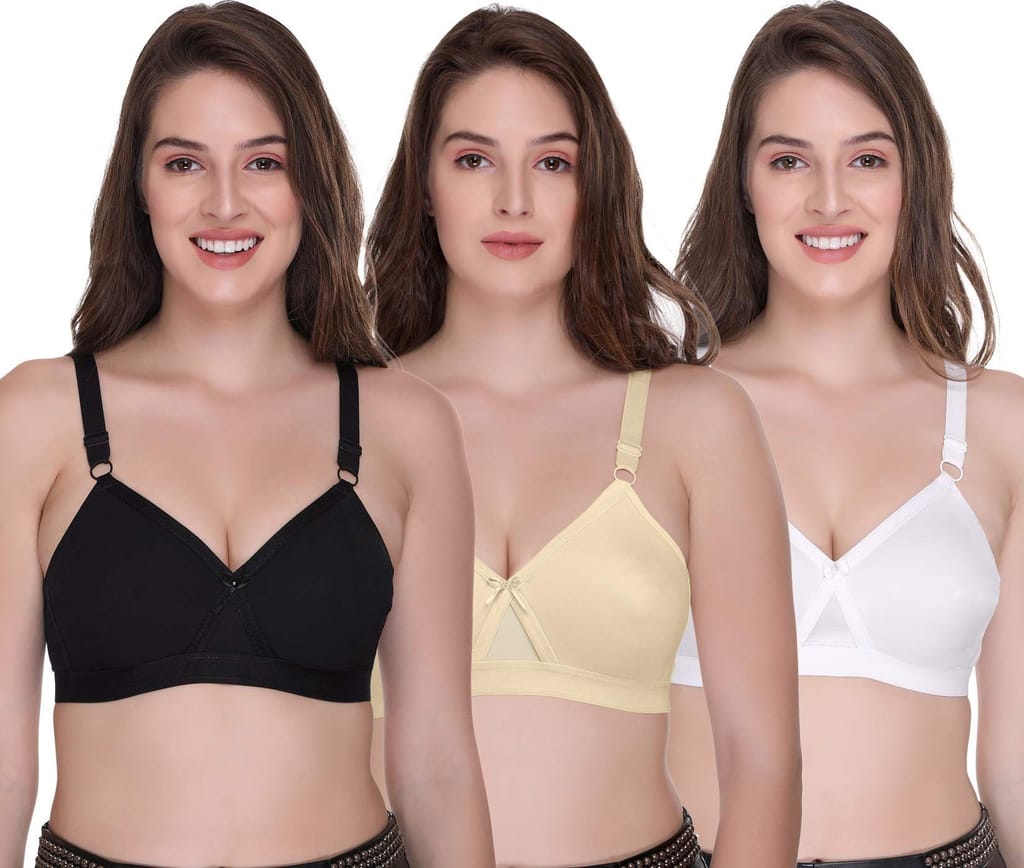 SONA Women's Super-Fit T-Shirt Bra Full Coverage Non Padded Cotton view 2