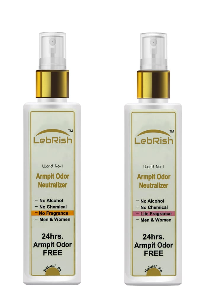 Armpit Odor Neutralizer | Underarm Odor Remover Spray | LebRish | Zero & Lite Fragrance | 100 + 100= 200 ml view 2