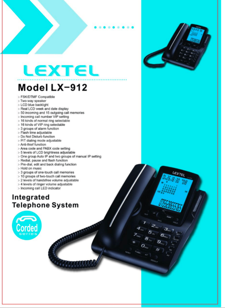 Lextel LX-912 Landline Caller ID Speakerphone view 2