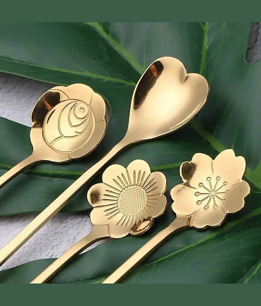 Skindora Spoon Stainless Steel Cutlery Set Gold ( Pack of 4 ) view 2