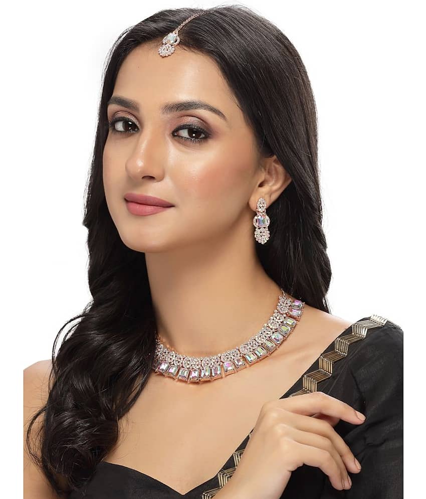 Sukkhi Rose Gold Alloy Necklace Set ( Pack of 1 ) view 2