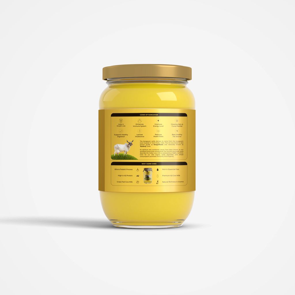 Varni A2 Desi Cow Ghee 1L Bottle view 2