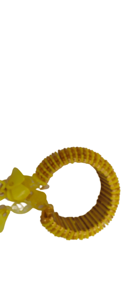 Yellow Beaded Bangle with Flower Charm view 2