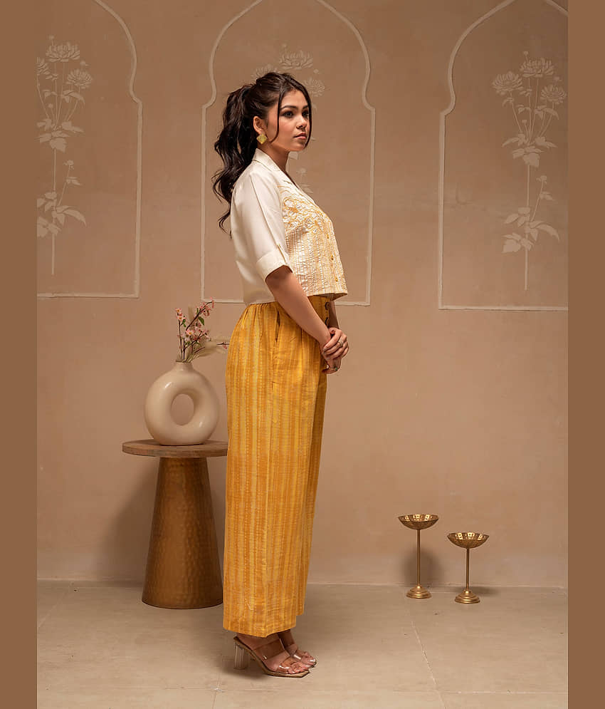 Juniper Women Top With Trousers Co-Ord Set ( Mustard ) view 2