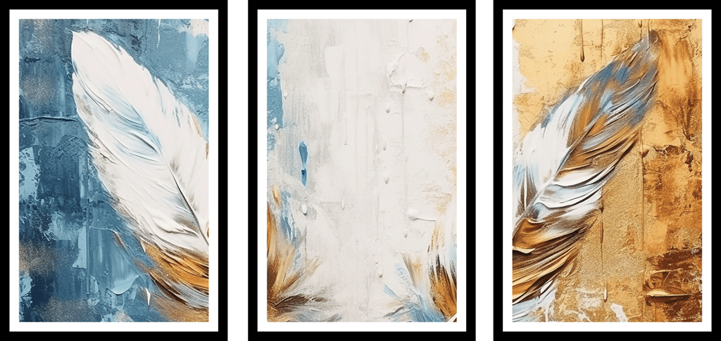 TRIPTYCH 3 PIECE FLOWER ART 48in X 24in WITH BLACK FRAME view 2