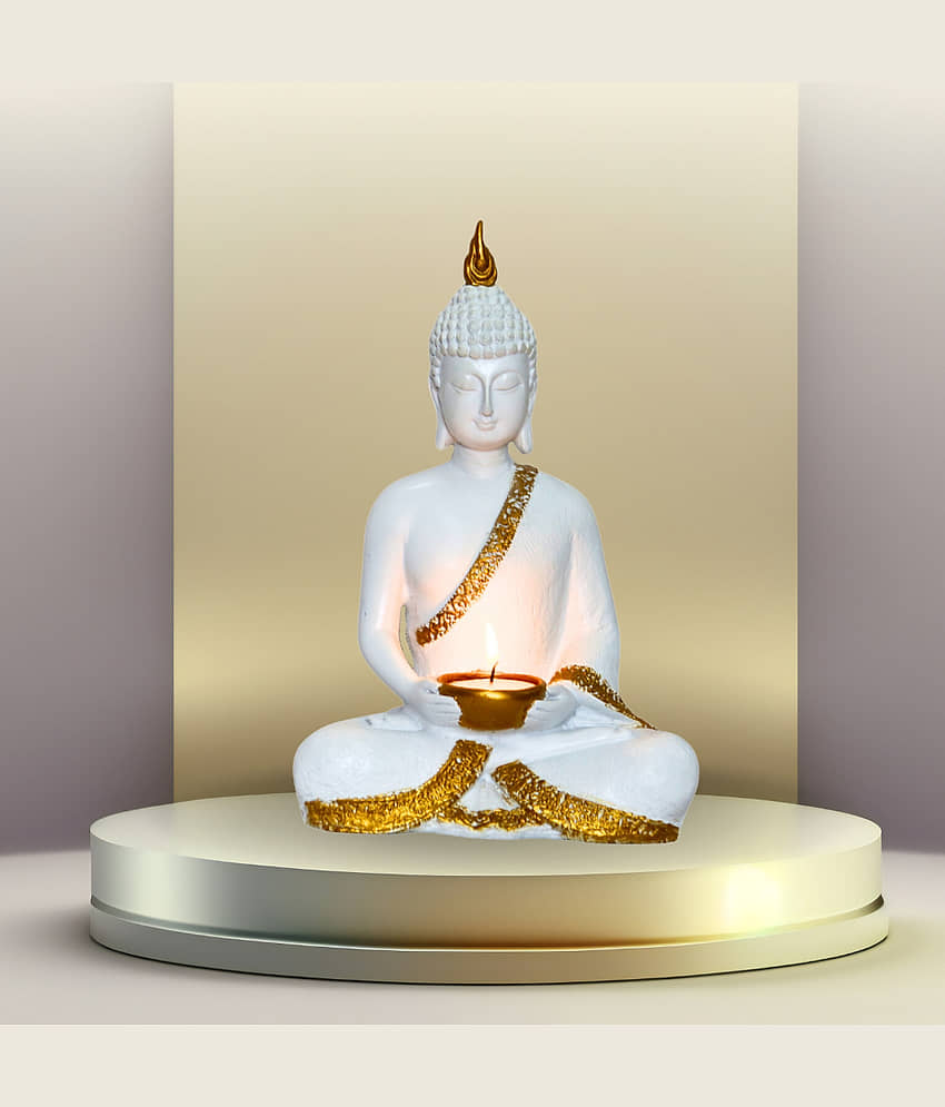 Miss Peach Samadhi Buddha Showpiece 22 cm - Pack of 1