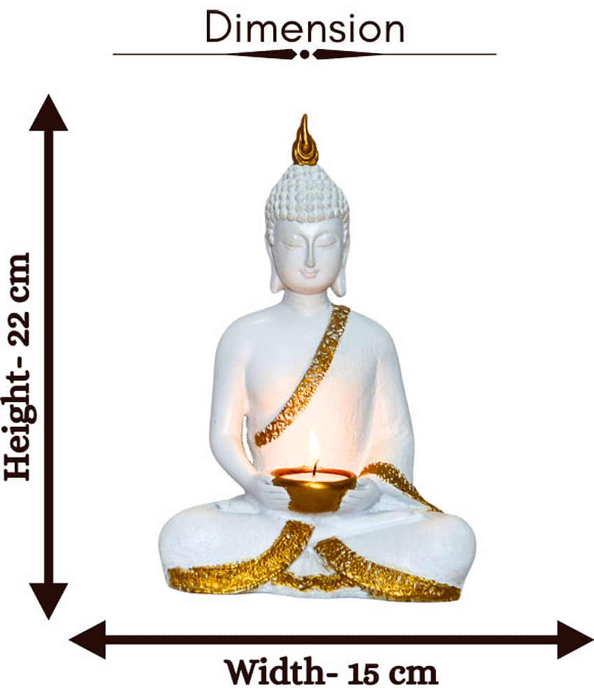 Miss Peach Samadhi Buddha Showpiece 22 cm - Pack of 1 view 2