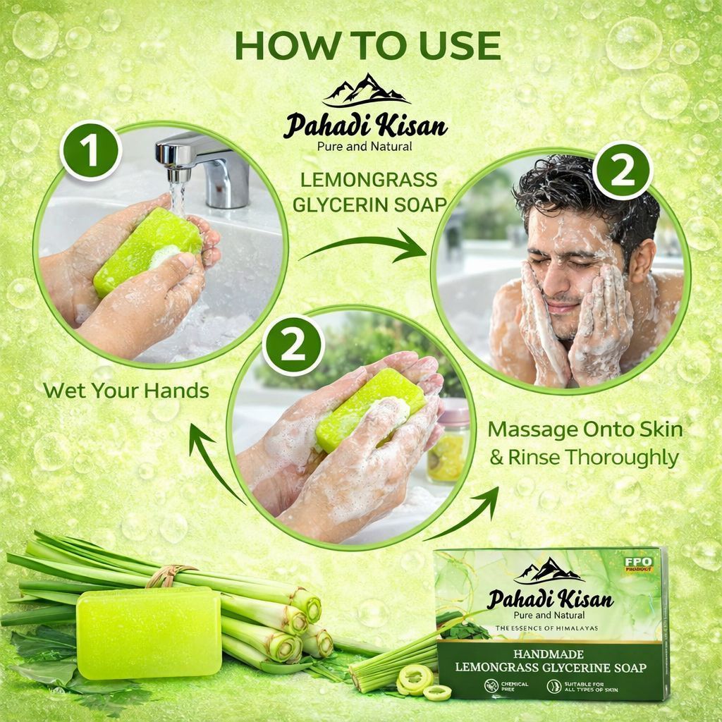 Lemongrass Glycerin Soap 100 gm view 2