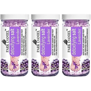 PARK DANIEL Premium Lavender Bath Salt- For Soothing &amp; Relaxation -Pedicure &amp; Manicure Salt Combo Pack Of 3 Jars of 200 gms(600 gms) (600 g) view 2