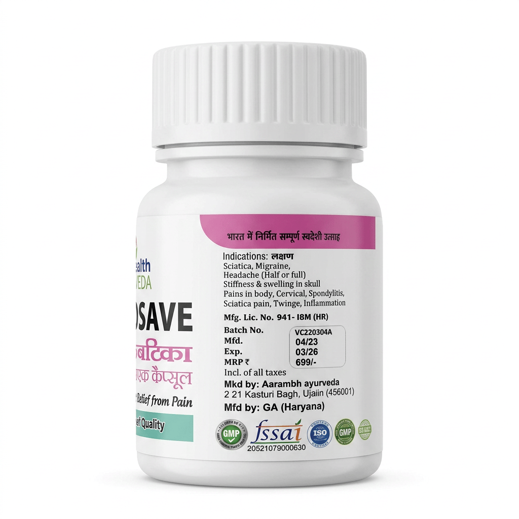 Aarambh Ayurveda Orthosave Sciatica Pain Relief Capsules - 40 Count view 2