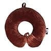 FAIRBIZPS Unisex Neck Travel Comfort Cotton Pillow with Brown Sleeping Eye mask Travel Pillow and Accessories for Plane Flight Bus and Office for Men and Women (Pack of 1) view 2