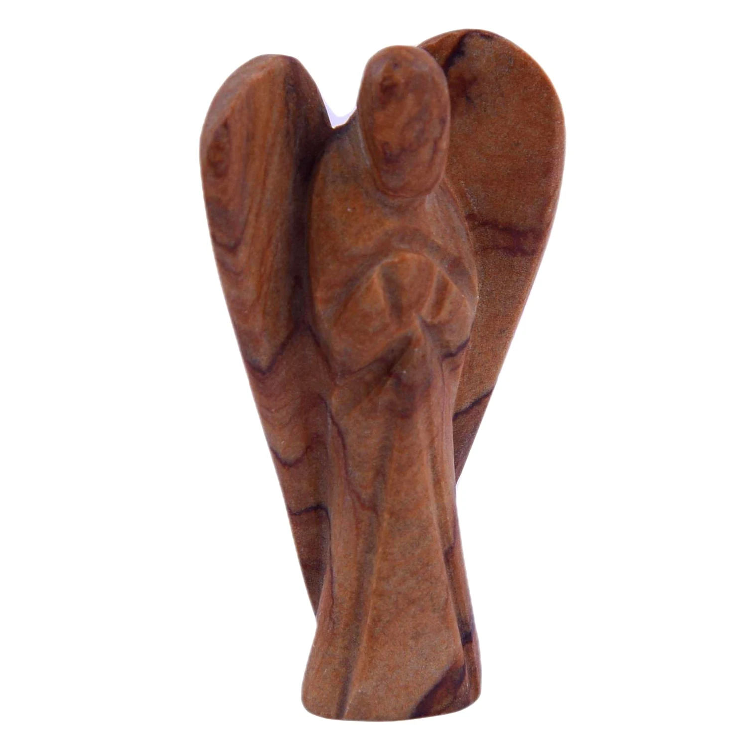 Picher Jasper Angel | Handcarved Statues Figurines Stone of Good Luck - Reiki, Healing Crystal for Physical, Emotional & Spiritual Imbalance | Positive Vibes Energy(KI_63) by Krishna Impex view 2