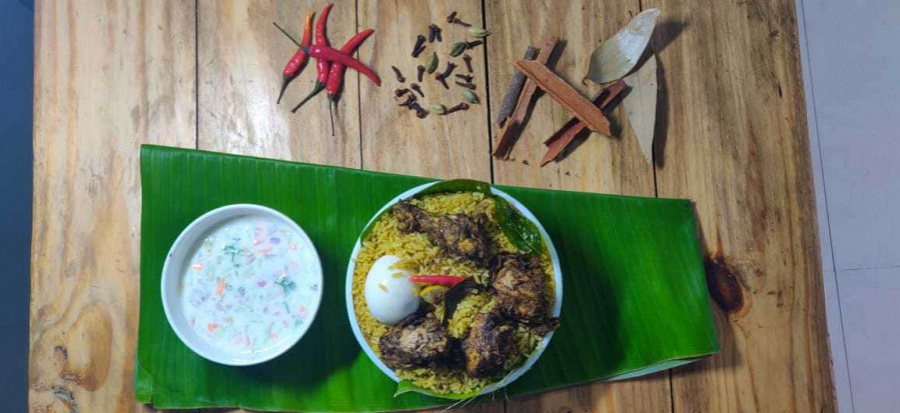 Pepper chicken biryani
