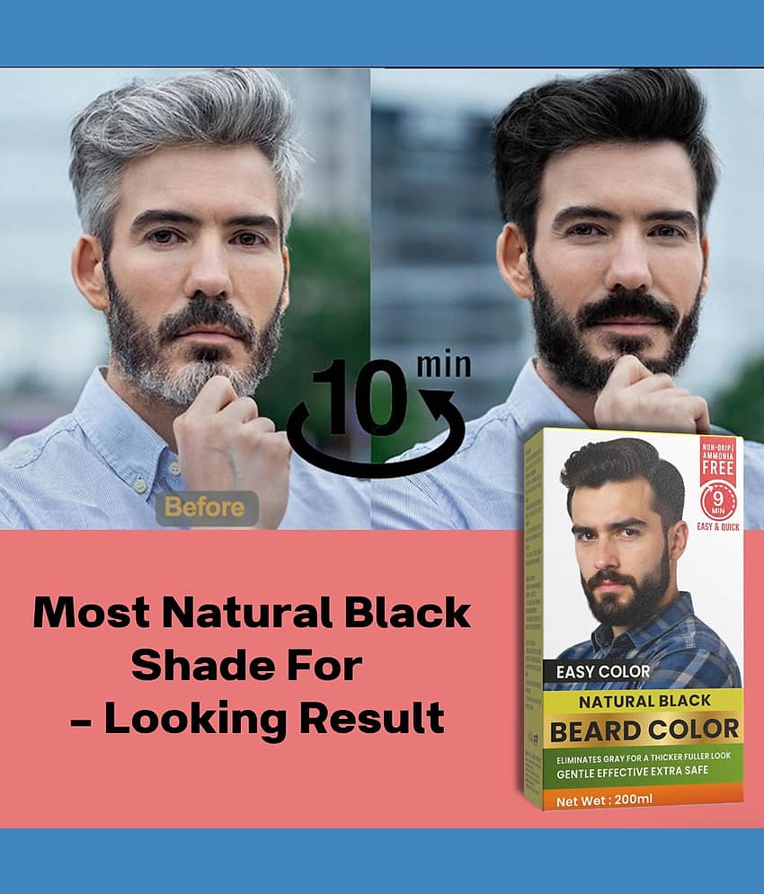 Mabilia Fruit Vinegar Beard Dye Gel Black Instant Smooth Beard Hair Natural Shine Quick Result