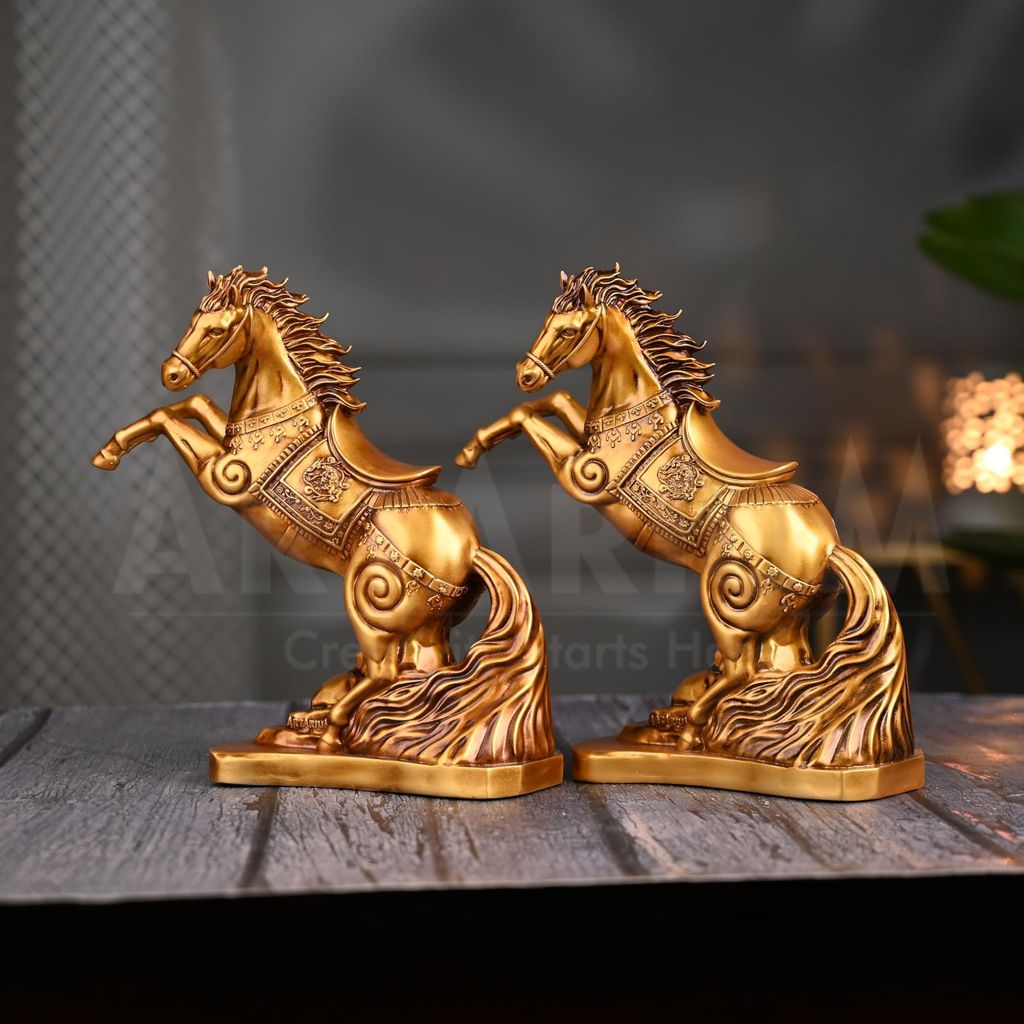 Artarium Vastu Feng Shui Horse Statue for Home Decoration, Feng Shui Horse for Gift Showpiece Vastu Good Luck Idol (Pack of 2) view 2